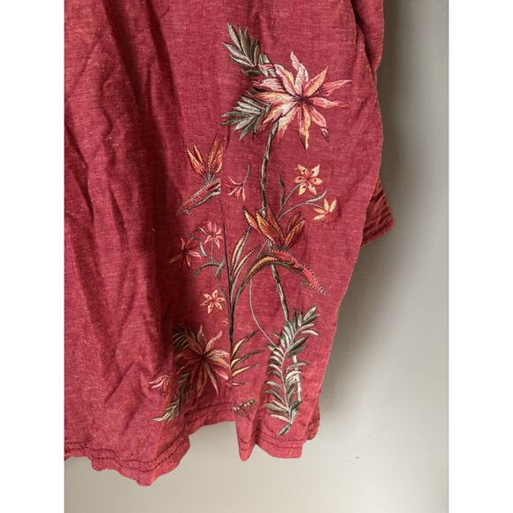 NEW Vintage Blouse Embroidered 22W Cottagecore Deadstock Boho Fall Tunic Linen - Picture 3 of 8